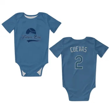 Light Blue Tampa Bay Rays Jonathan Cuevas   Newborn & Infant Bodysuit