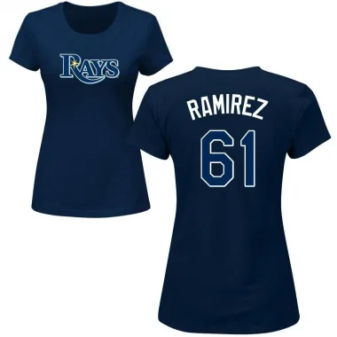 Navy Women's Erasmo Ramirez Tampa Bay Rays Roster T-Shirt -