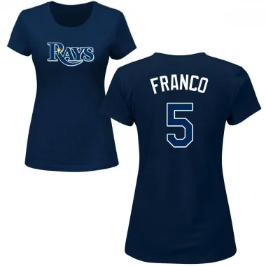 Navy Women's Wander Franco Tampa Bay Rays Roster T-Shirt -