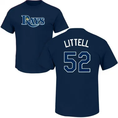 Navy Youth Zack Littell Tampa Bay Rays Roster T-Shirt -